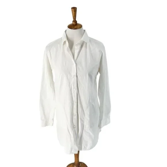 Max Mara Weekend Women's White Button Down Shirt Tunic Dress, size S - Picture 5 of 9